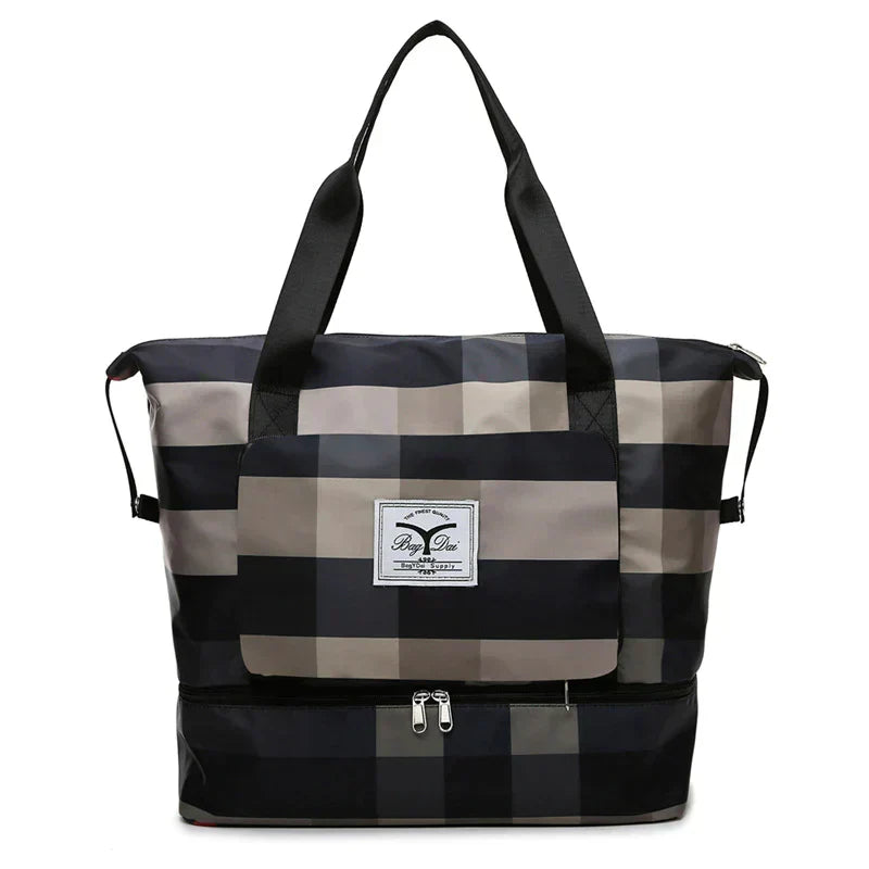 Opvouwbare FlexiCarry reistas, ideaal voor handbagage, compact op te bergen na gebruik.