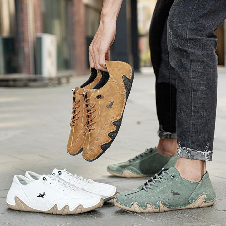 "Unisex leren barefoot schoenen met flexibele zolen en anti-slip grip voor dagelijks comfort en natuurlijke voetbeweging."