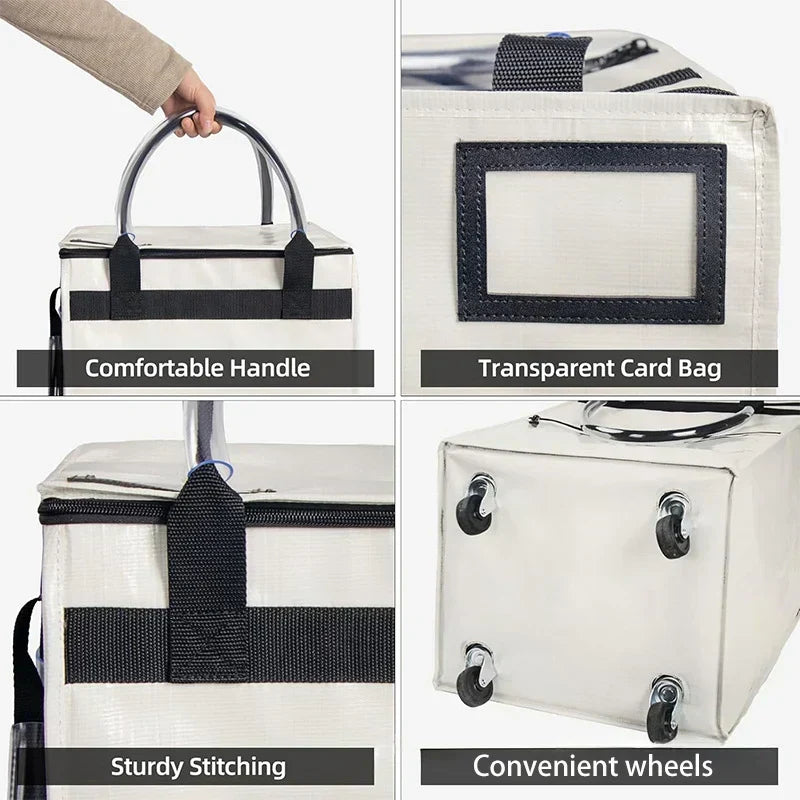 Handige opvouwbare trolley winkelzak met wielen voor comfortabel boodschappen doen zonder sjouwen.