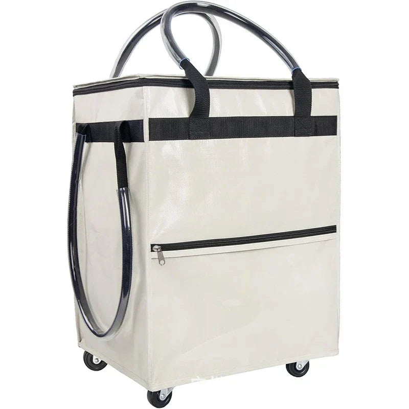 Unisex opvouwbare trolley boodschappentas met wielen, praktische oplossing voor elke gebruiker.
