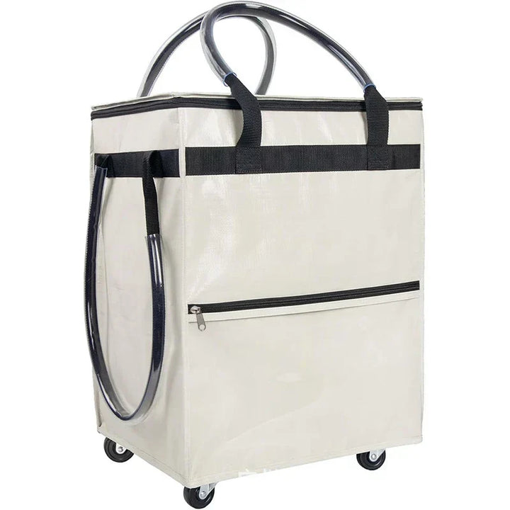Unisex opvouwbare trolley boodschappentas met wielen, praktische oplossing voor elke gebruiker.