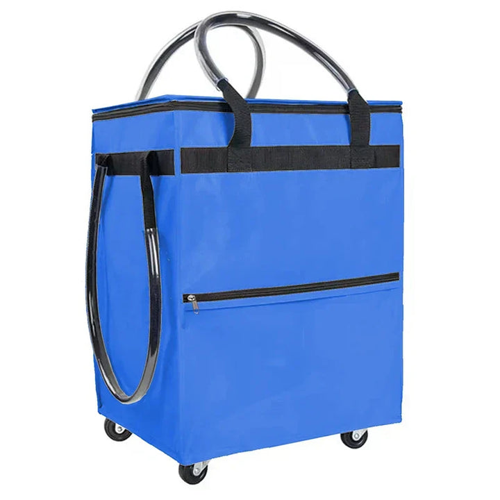 Multifunctionele opvouwbare trolley; ook te gebruiken als ruime sporttas of handige tuiniershulp.