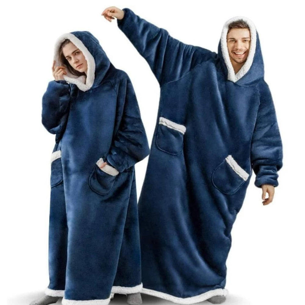 Warme oversized hoodie deken voor de winter, perfect als comfortabel huispak. Heerlijk gezellige dekentrui.