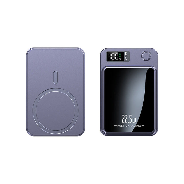 Universele powerbank 10000mAh met snellader en draadloze oplaadfunctie. Ideaal voor mobiele apparaten.