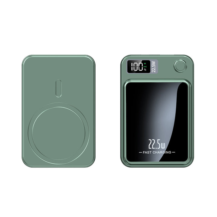 Moderne powerbank met snellaad- en draadloze opties, houdt uw telefoon altijd opgeladen.