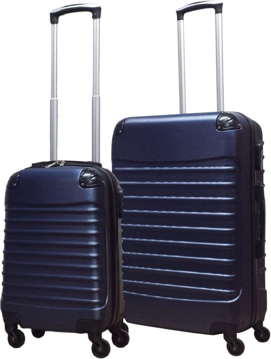 Compacte S en grote XL ABS hardcase koffer samen. Ideale reiskoffers voor korte en lange vakanties.