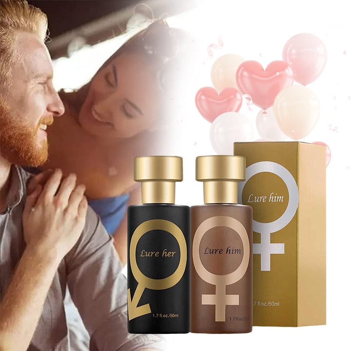 "Verleidelijke unisex parfumflesjes; zwart voor hem, goud voor haar. Elegant en veelzijdig ontwerp voor langdurige frisheid."