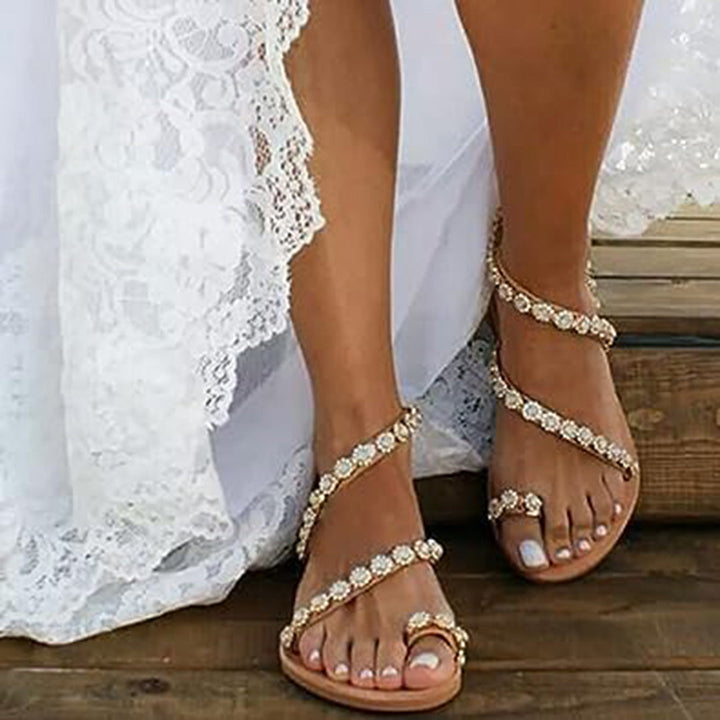 Verstelbare Nia dames sandalen, bruin, met anti-slip zool. Comfortabele slippers voor casual en elegante outfits.