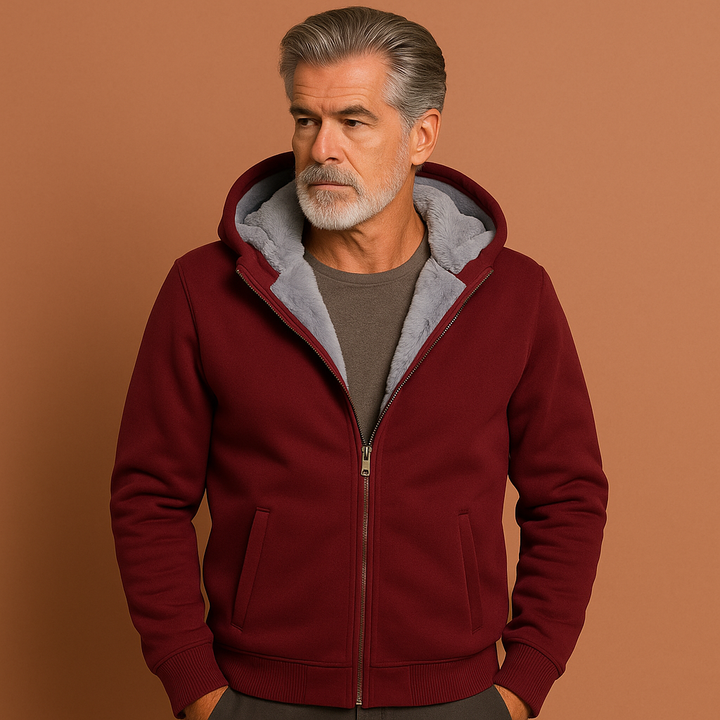 Comfortabel heren wintervest met warme zachte voering en capuchon, ideaal voor casual wintermode.