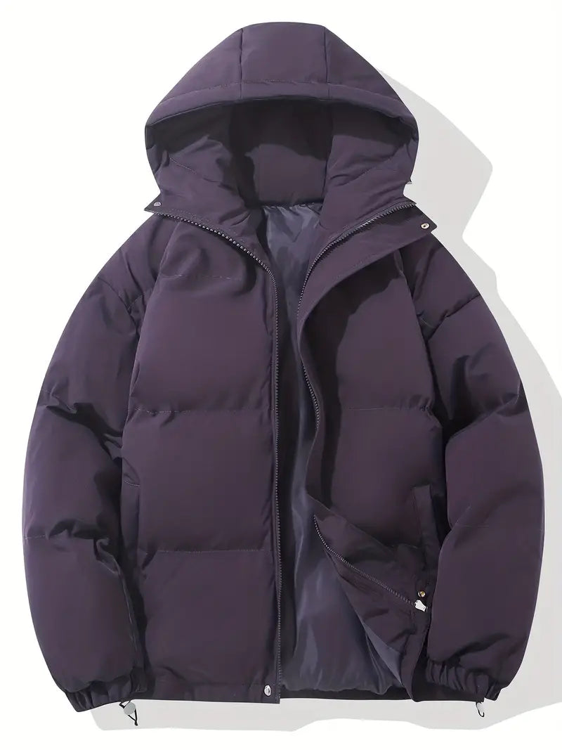 "Warme winterjas voor heren met capuchon, klassiek design en duurzame materialen voor ultieme stijl en comfort."