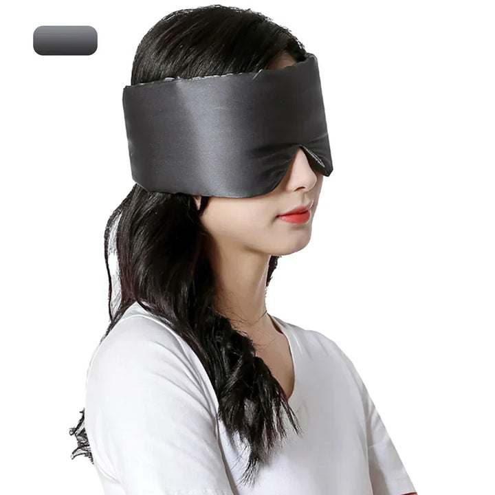 "Zacht mulberry zijde slaapmasker, luxe comfort, blokkeert licht effectief, verstelbare band, ideaal voor vrouwen."