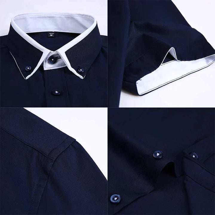 Modern herenoverhemd met korte mouwen, comfortabele en veelzijdige zomerkleding.