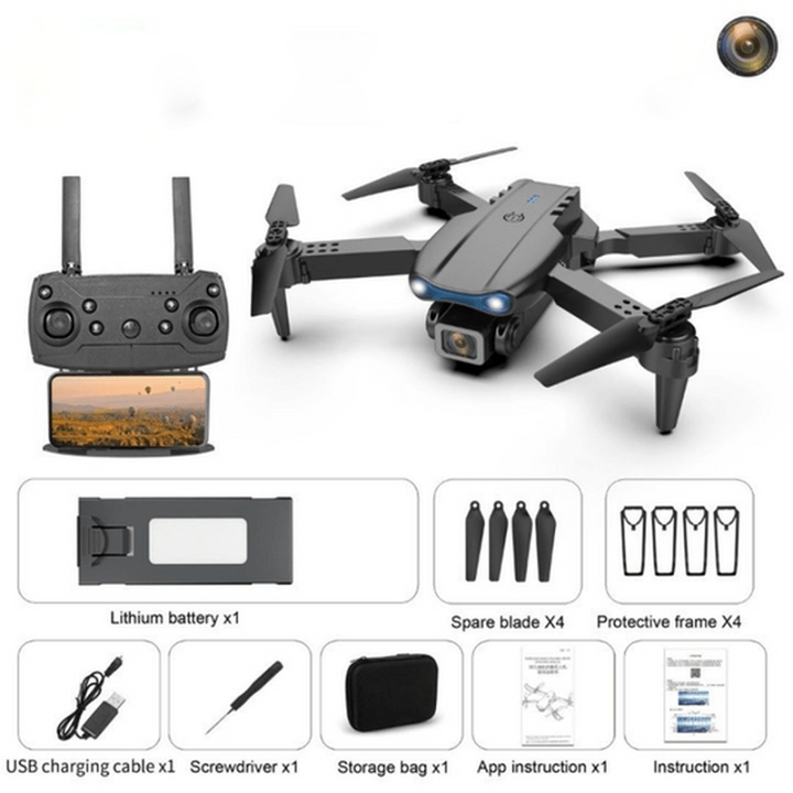 Bovenaanzicht van de krachtige drone met 4K camera, klaar voor verkenning.
