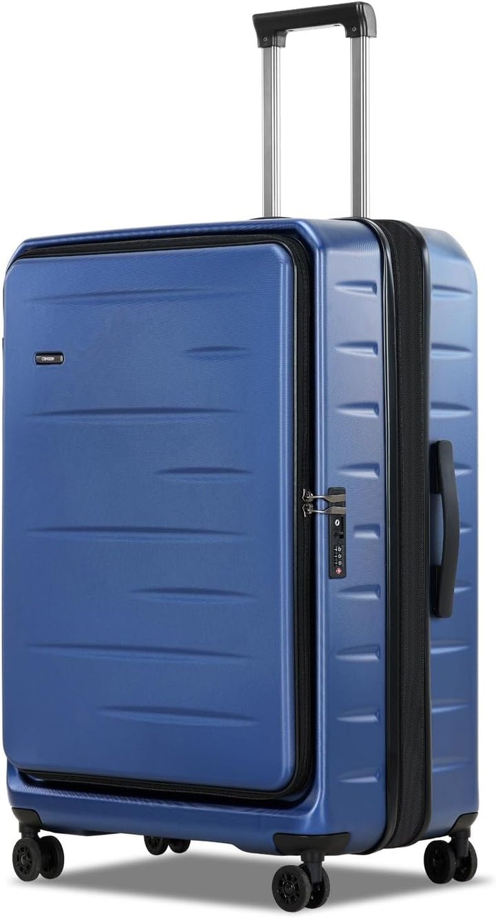 Optimale uitbreidbare koffer voor reizen, met praktische voorklep en ingebouwd TSA-slot.