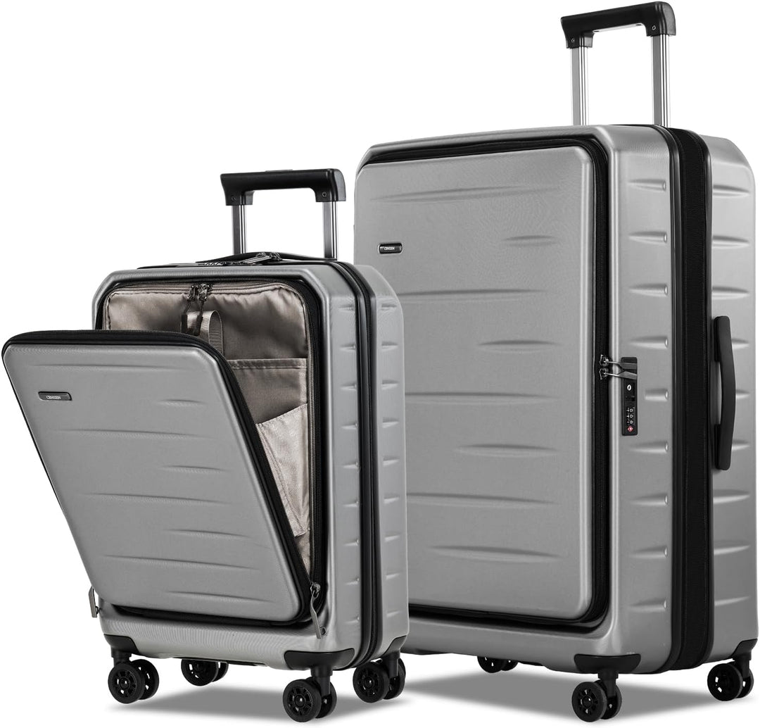Robuuste harde schil koffer, uitbreidbaar en voorzien van TSA-slot voor zorgeloos reizen.