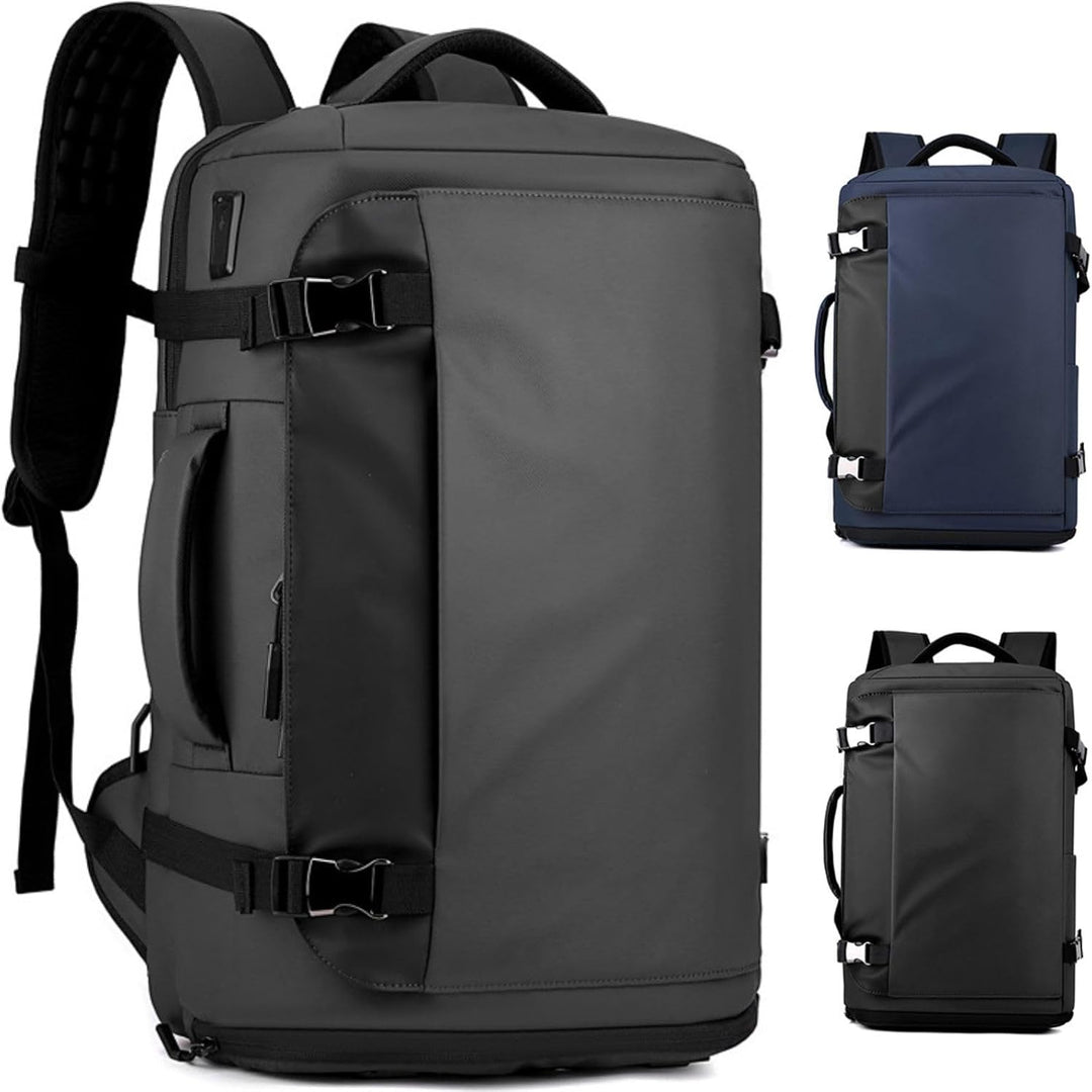 Compacte waterdichte reistas/handbagage rugzak 15" met USB-C voor opladen en praktische zijopening.